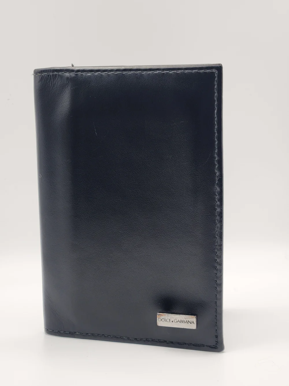 Dolce & Gabbana Black Leather Bifold Card Holder Wallet